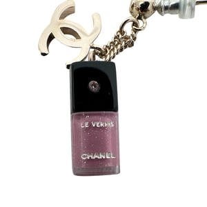 Chanel CC Nail Polish Bottle Drop Earrings in Pink Resin