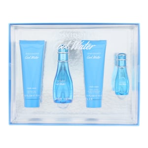 Davidoff Cool Water Woman Eau de Toilette 50ml, Eau de Toilette 15ml,  Body Lotion 75ml + Shower Gel 75ml Gift Set