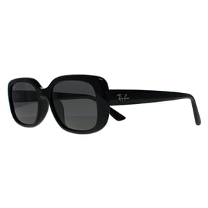 Ray-Ban Rectangle Womens Polished Black Dark Grey RB4421D Bio Based Brand