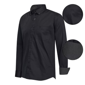 Cappuccino Italia Overhemden Regular Fit Overhemd Black Zwart
