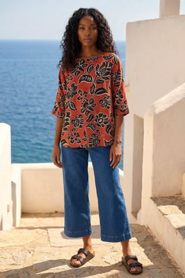 Floral Print Tunic Top