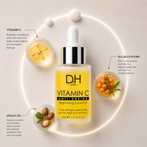 Dr H Vitamin C Anti-Ageing Brightening Oil 30ml for Brightening, Dark Spots, Loss of Firmness