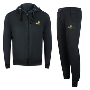 Aquascutum Black Zip-up Hoodie And Track Pants Set