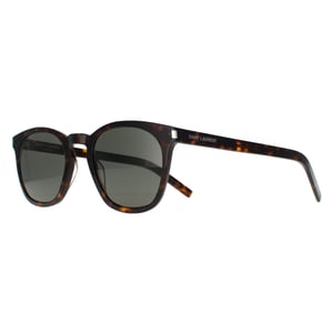 Saint Laurent Square Unisex Mörk Havana Grå SL 28 SLIM Solglasögon