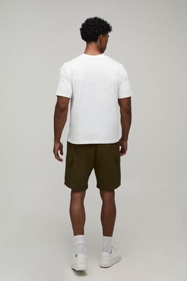 Relaxed Fit Elasticated Technical Stretch Cargo Shorts