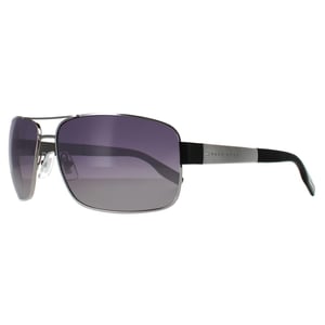 Hugo Boss Wrap Mens Ruthenium grijze gradiënt gepolariseerde zonnebril