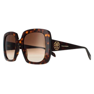 Alexander McQueen Square Dames Tortoise Bruin Gradient AM0378S