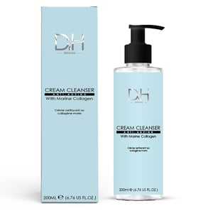 Dr H Anti-Ageing Cream Cleanser with Marine Collagen 200ml for Acne, Blemishes, Large Pores, Dullness