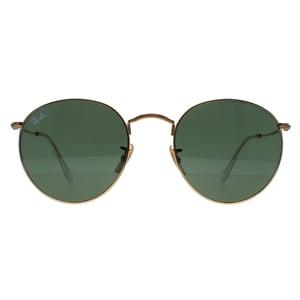 Ray-Ban Solglasögon Runda Metall 3447 001 Guld Grön 53mm