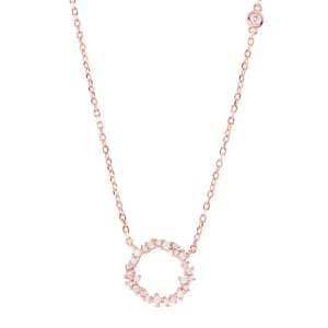 Luxenter, thilaketting in 925 sterling zilver en glanzende zirkonia met 18K roségoud vergulde afwerking