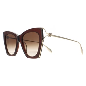 Alexander McQueen Cat Eye Dames Bruin Gold Bruin Gradient AM0375S