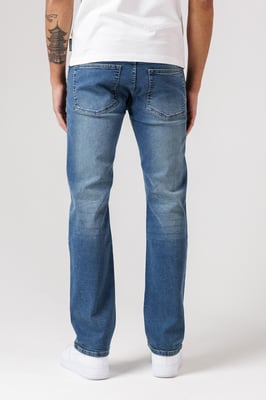 Light Blue Cotton Straight Leg Stetch Denim Jeans