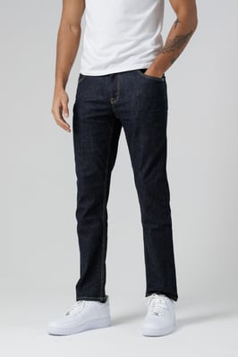 Dark Navy Organic Cotton Blend Slim Fit Mid-Rise Denim Jeans