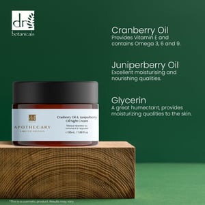 Dr. Botanicals Anti-Ageing Cranberry Oil & Juniperberry Oil Night Cream 50ml for Fine Lines, Wrinkles, Dryness