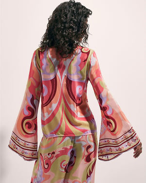 River Island Womens Cover Up Orange Swirl Floral Terry De Havilland