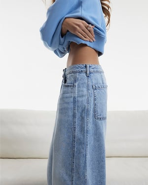 River Island Womens Balloon Leg Jeans Blue Light Wash