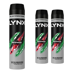 Lynx XXL Africa 72H Sweat Protection Anti-Perspirant Deodorant 3x250ml