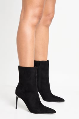 Faux Suede High Stiletto Pointed Toe Ankle Boots