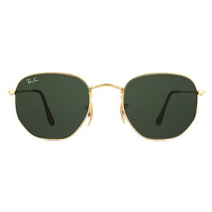 Ray-Ban Sunglasses Hexagonal 3548N 001 Gold Green G-15