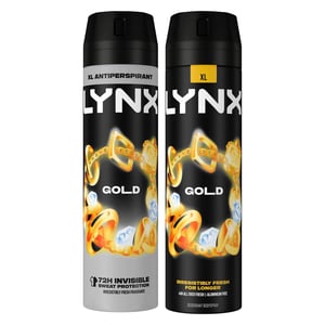 Lynx Gold 2pk Bundle of 200ml Body Spray & 200ml Anti-Perspirant Deodorant