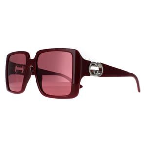 Gucci vierkant dames bordeauxrood met zilver spiegel GG1692S