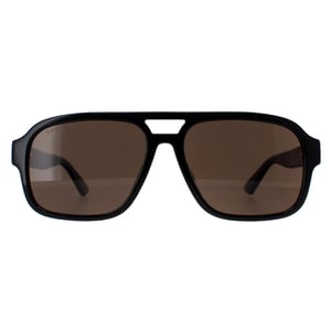 Gucci Aviator Mens Black Brown Polarised GG1342S