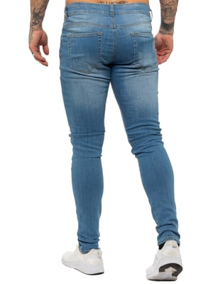 Enzo heren skinny gescheurde jeans