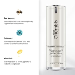 skinChemists Anti-Ageing Pro-5 Collagen Bee Venom Facial Serum 30ml for Loss of Firmness, Fine Lines, Wrinkles