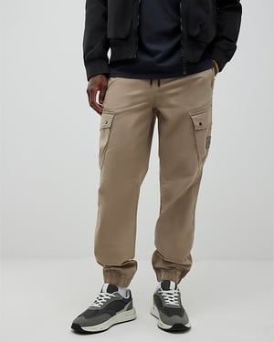 River Island Mens Cargo Trousers Beige Regular Fit