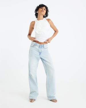 River Island Womens Straight Jeans Blue High Waisted Relaxed