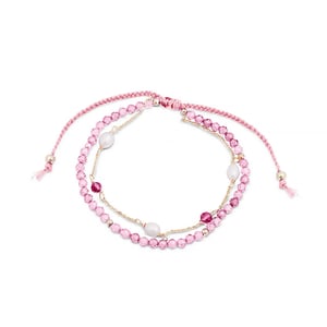 Luxenter athat armband i metallegering och rosa turmalin 18K guldpläterad finish