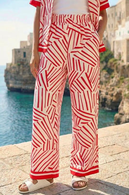 Geometric Wide Leg Trouser