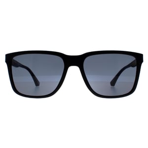 Emporio Armani Rechthoekige Heren Rubber Zwart Grijs Gepolariseerd EA4047