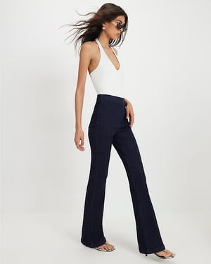 River Island Womens Bootcut Jeans Blue Pull-on Sculpt
