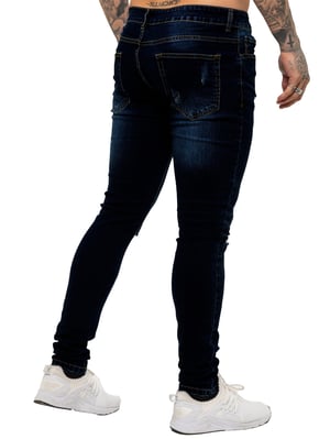 Enzo Mens Skinny Ripped Jeans