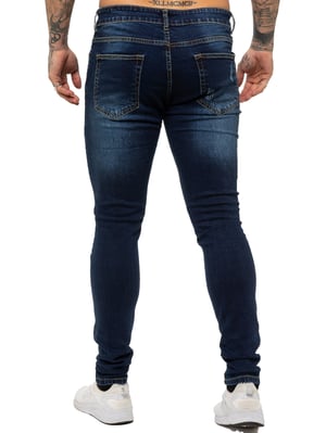Enzo Mens Skinny Ripped Jeans