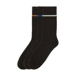Ben Sherman Heren Gestreepte Bamboosokken (Verpakking van 3) (Zwart)