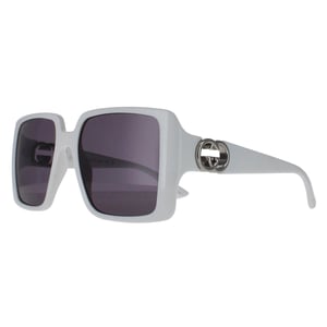 Gucci Vierkant Dames Wit met Zilver Donkergrijs GG1692S