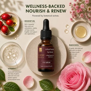 Dr. Botanicals La Rose Francaise Anti-Ageing Eye Serum 15ml for Fine Lines, Wrinkles, Puffiness