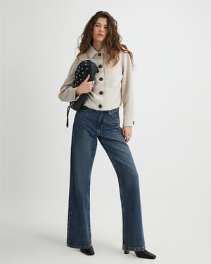 River Island Womens Overshirt Stone Faux Suede Long Sleeve