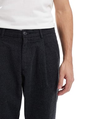 Jack & Jones bred tapered passform bomullstwill smart byxor i svart