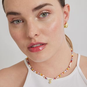 Luxenter Sterling Zilver 925 collier met Veelkleurig Kristal afgewerkt in 18K geelgoud - Nymox