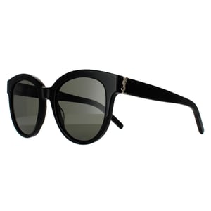 Saint Laurent Round Womens Black Grey Sunglasses