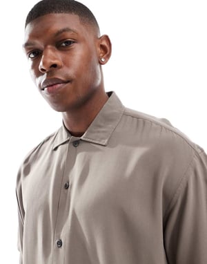 Jack & Jones viskosskjorta i brunt
