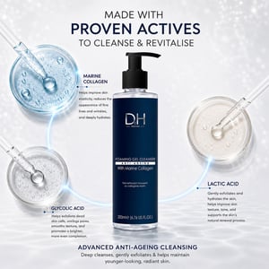 Dr H Foaming Gel Cleanser with Marine Collagen for Acne, Blemishes, Large Pores, Dullness