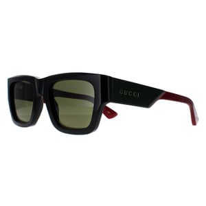 Gucci Square Mens Black with Green and Red Green GG1668S