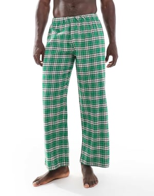 ASOS DESIGN loungingbyxor i grön rutigt