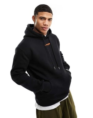 Sixth June puff backprint hoodie i svart