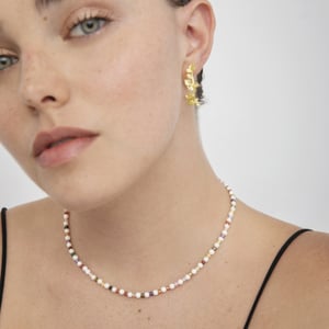 Luxenter Veelkleurige Kristallen Ketting in 18K Geel Goud - Amio
