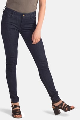 Dark Indigo Organic Cotton Super Skinny Mid-Rise Denim Jeans